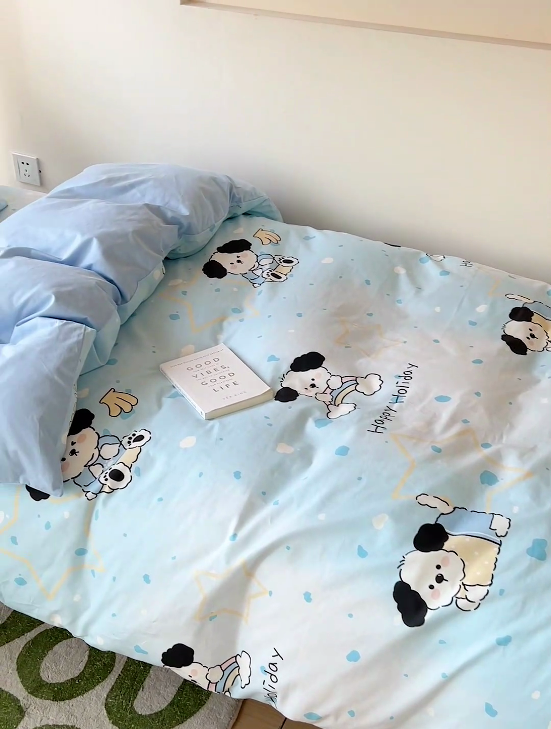 91家纺网 家纺一手货源 找家纺 名兮家居 2024新款全棉印花学生款多件套 斑点狗