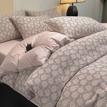 91家纺网 家纺一手货源 找家纺 （总）琪格格2025款纯棉三层纱提花四件套（提供大量买家秀）