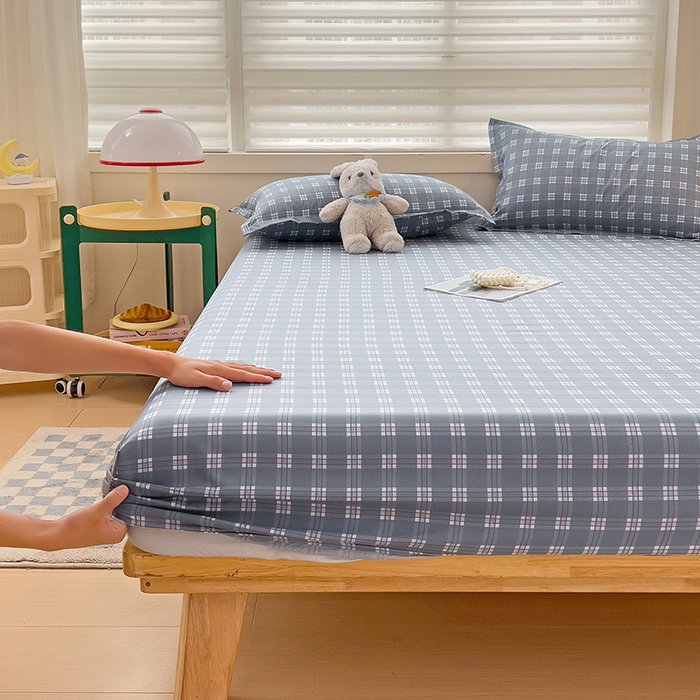 91家纺网 家纺一手货源 找家纺 楠沐家纺 2025新款亲肤印花芦荟棉水洗棉床笠系列 赴约