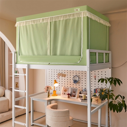 91家纺网 家纺一手货源 找家纺 艾晶美家纺有限公司 2025新款韩式纯色学生床帘蚊帐 抹茶绿