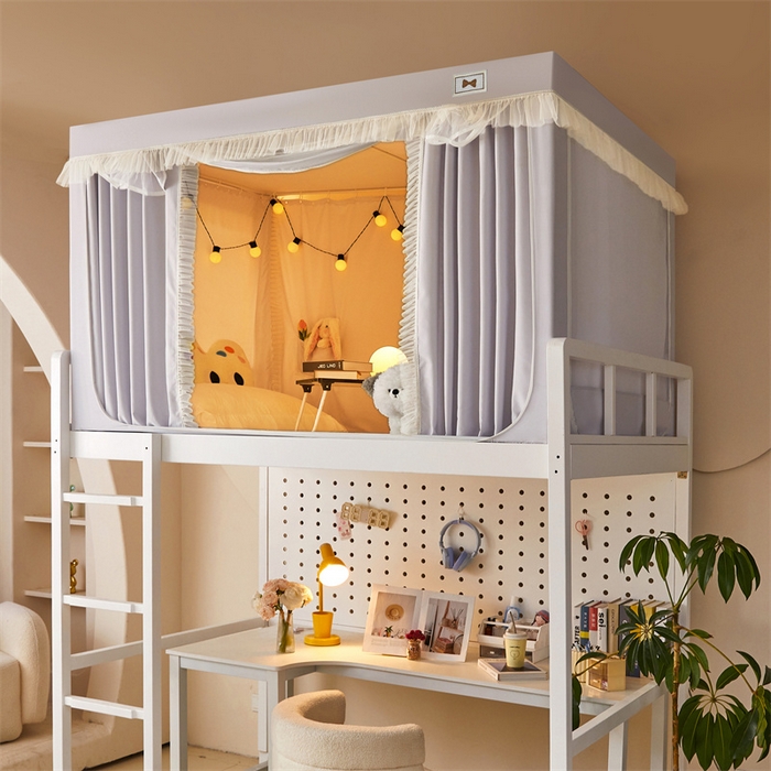 91家纺网 家纺一手货源 找家纺 艾晶美家纺有限公司 2025新款韩式纯色学生床帘蚊帐 时尚灰