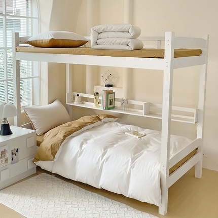 泽西家纺 2024新款A类加密全棉40支13376简约风大学生宿舍双拼纯色纯棉三件套 露白+焦糖