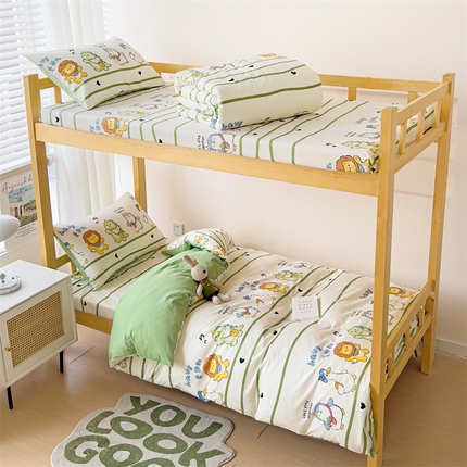 名兮家居 2024新款全棉印花学生款多件套 动物联欢