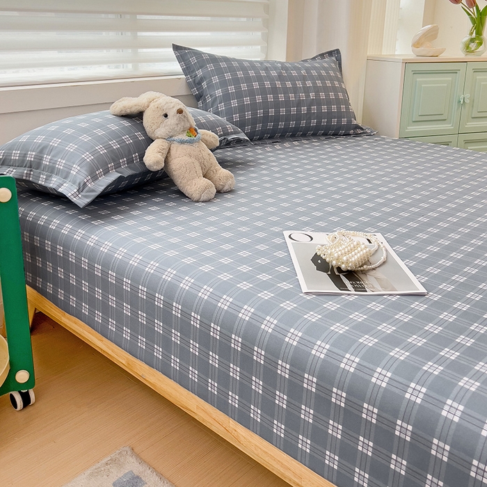 91家纺网 家纺一手货源 找家纺 楠沐家纺 2025新款亲肤印花芦荟棉水洗棉床笠系列 赴约