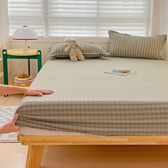 91家纺网 家纺一手货源 找家纺 楠沐家纺 2025新款亲肤印花芦荟棉水洗棉床笠系列 觅遇