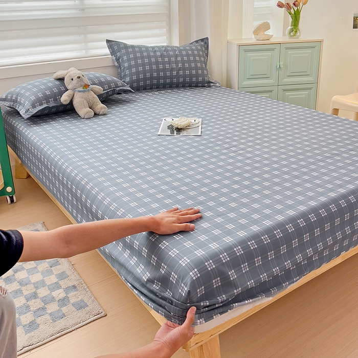 91家纺网 家纺一手货源 找家纺 楠沐家纺 2025新款亲肤印花芦荟棉水洗棉床笠系列 赴约