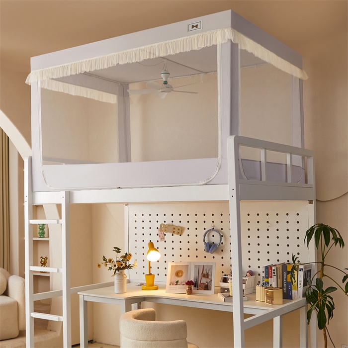 91家纺网 家纺一手货源 找家纺 艾晶美家纺有限公司 2025新款韩式纯色学生床帘蚊帐 时尚灰