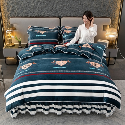 91家纺网 家纺一手货源 找家纺 （总）2025直播爆款印花牛奶绒四件套8斤法莱绒印花四件套