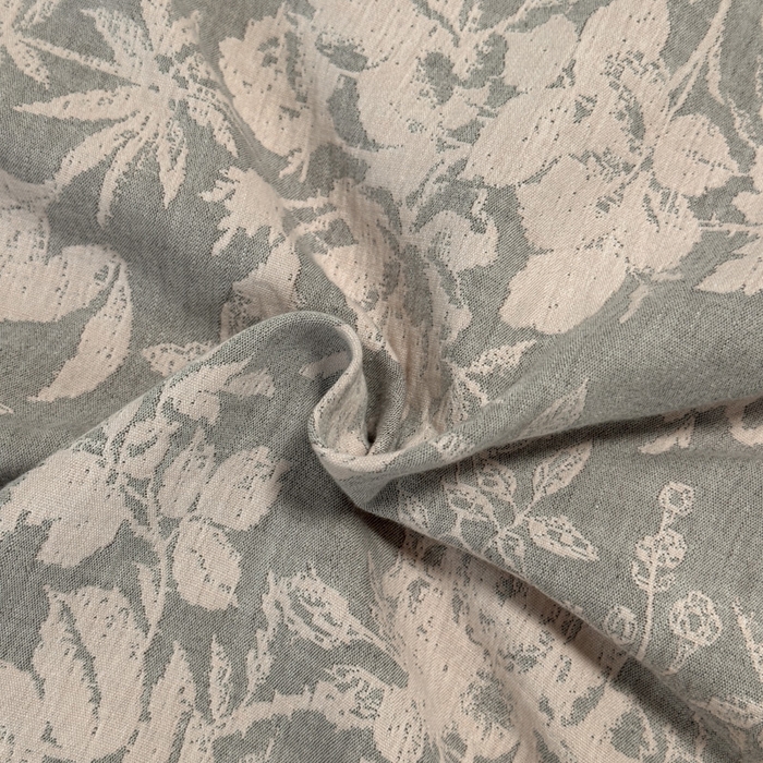 91家纺网 家纺一手货源 找家纺 琪格格2025款纯棉三层纱提花四件套（提供大量买家秀）叶之韵味-灰