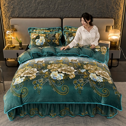 91家纺网 家纺一手货源 找家纺 （总）2025直播爆款印花牛奶绒四件套8斤法莱绒印花四件套