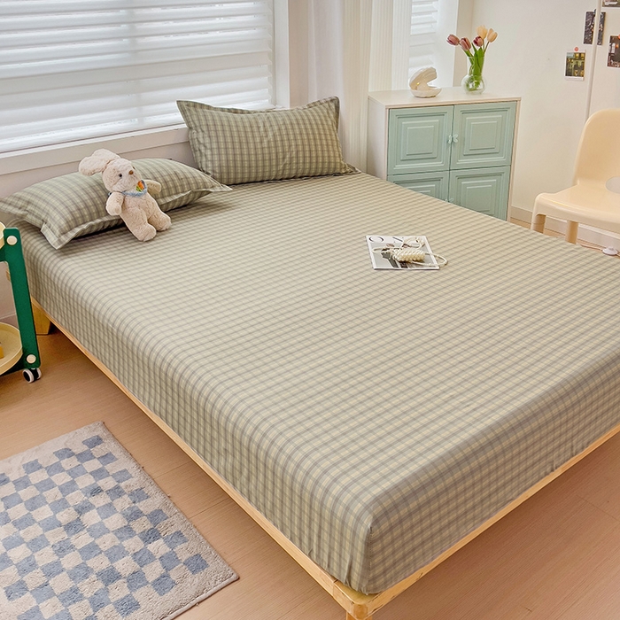 91家纺网 家纺一手货源 找家纺 楠沐家纺 2025新款亲肤印花芦荟棉水洗棉床笠系列 觅遇