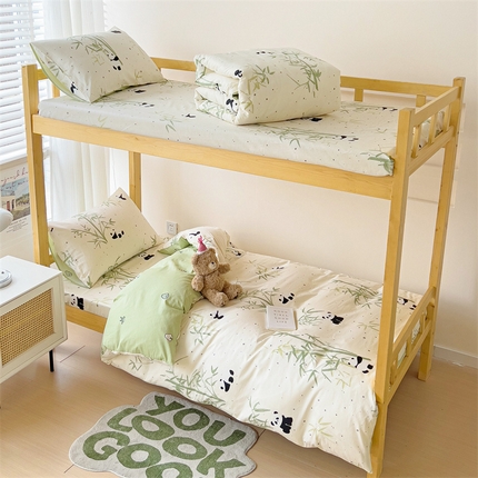 名兮家居 2024新款全棉印花学生款多件套 熊猫家园