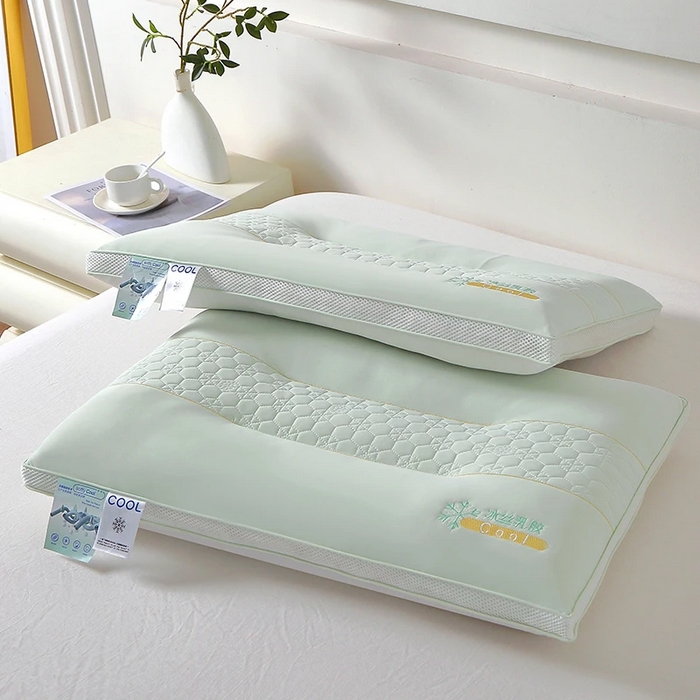 91家纺网 家纺一手货源 找家纺 （总）佳尚枕芯 2025新款夏季凉感冰丝乳胶护颈椎枕头家用定型保健枕头枕芯