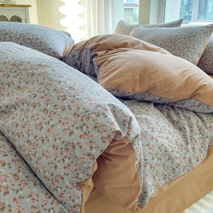 91家纺网 家纺一手货源 找家纺 （总）仟网汇 2024秋季新款提花针织棉圆角吊边床单四件套三件套