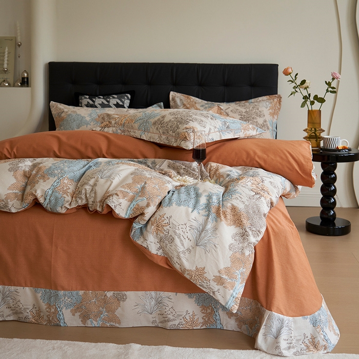 91家纺网 家纺一手货源 找家纺 嘉汀兰 2024新款韩式全棉磨毛印花系列四件套 玛德里