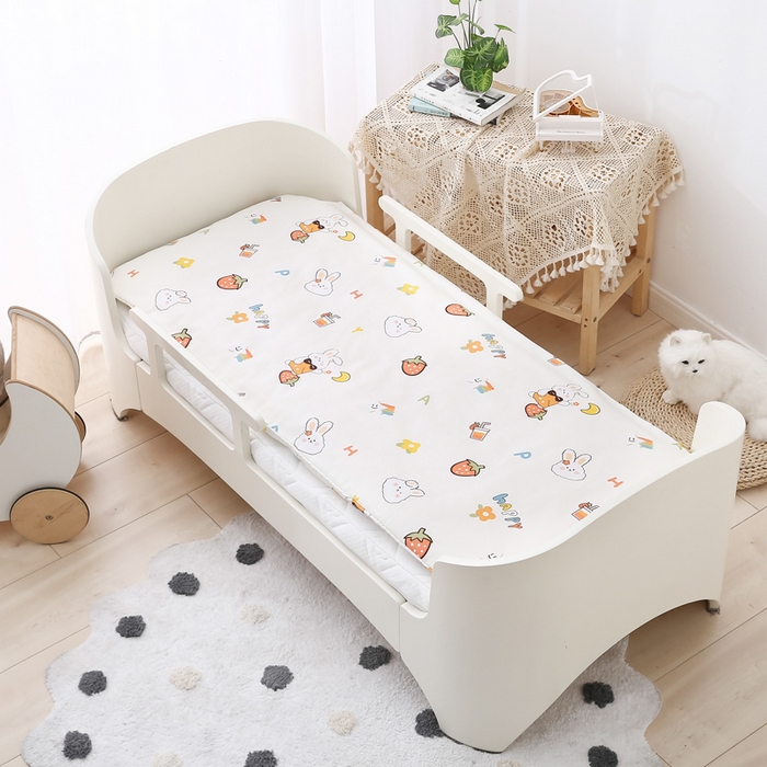 91家纺网 家纺一手货源 找家纺 吉咪兔2024年新品A类60支幼儿园被子三件套宝宝被套纯棉儿童六件套草莓兔-粉