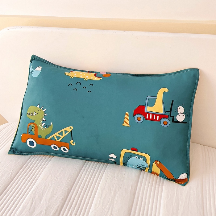 91家纺网 家纺一手货源 找家纺 吉咪兔2024年新品A类60支幼儿园被子三件套宝宝被套纯棉儿童六件套恐龙时代-蓝