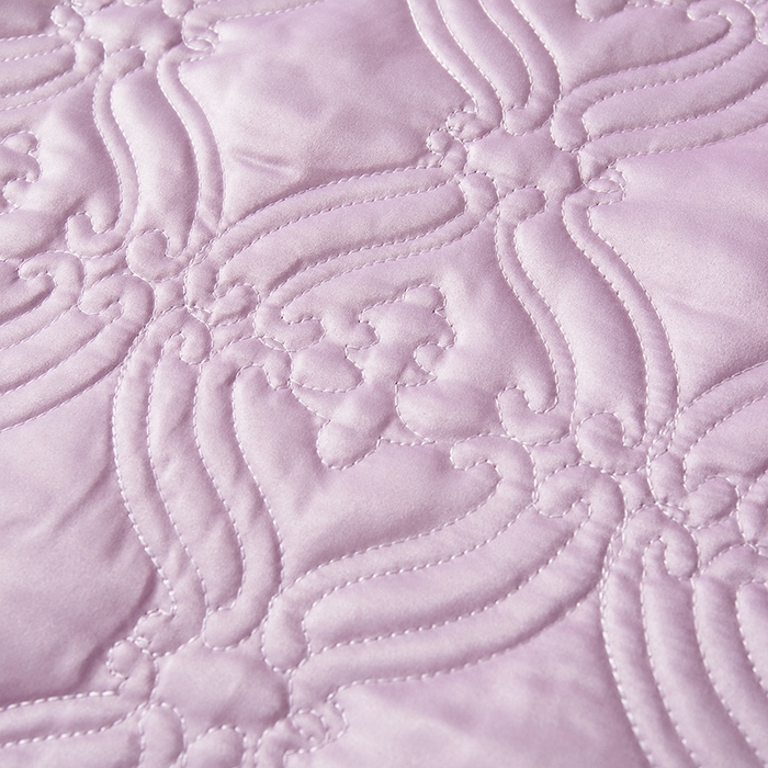 91家纺网 家纺一手货源 找家纺 罗艺轩 2024新款贡缎夹棉中国风新中式系列床裙三件套 中国风-茉莉紫