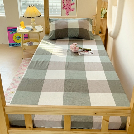 91家纺网 家纺一手货源 找家纺 （总）喜居 2024新款全棉色织学生床笠全棉床笠学生宿舍床笠单床笠