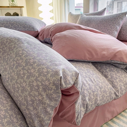 91家纺网 家纺一手货源 找家纺 （总）仟网汇 2024秋季新款提花针织棉圆角吊边床单四件套三件套