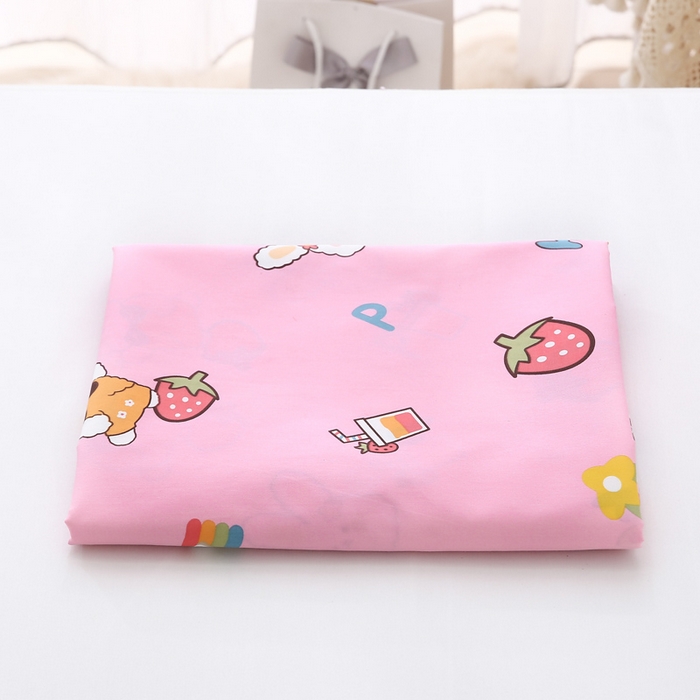 91家纺网 家纺一手货源 找家纺 吉咪兔2024年新品A类60支幼儿园被子三件套宝宝被套纯棉儿童六件套草莓兔-粉