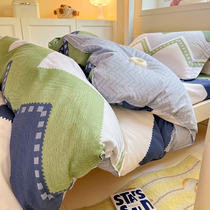 91家纺网 家纺一手货源 找家纺 菲梵家纺 2024新款全棉喷气小清新宿舍上下铺学生三件套 莱赛尔