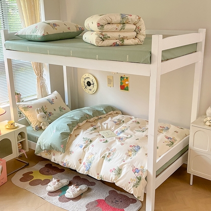 麦伦家居 2024新款40支13372全棉斜纹学生上下铺床品系列 蘑菇屋