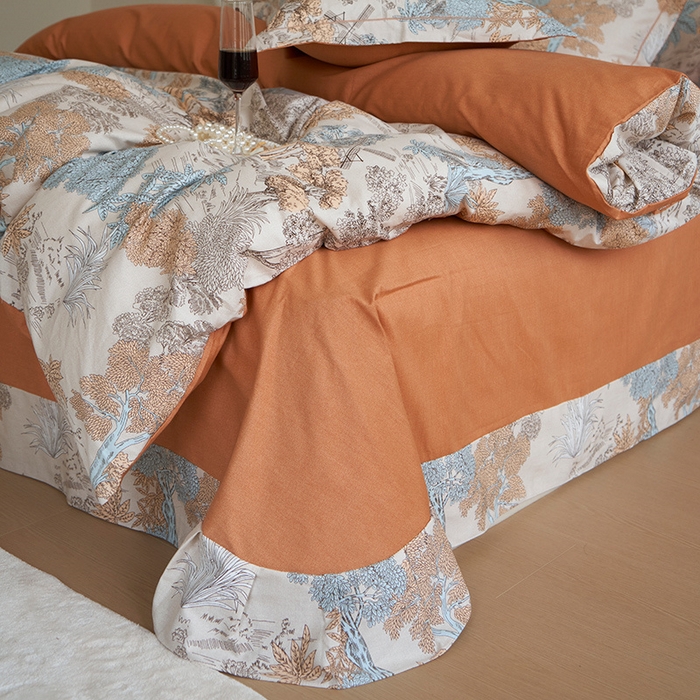 91家纺网 家纺一手货源 找家纺 嘉汀兰 2024新款韩式全棉磨毛印花系列四件套 玛德里