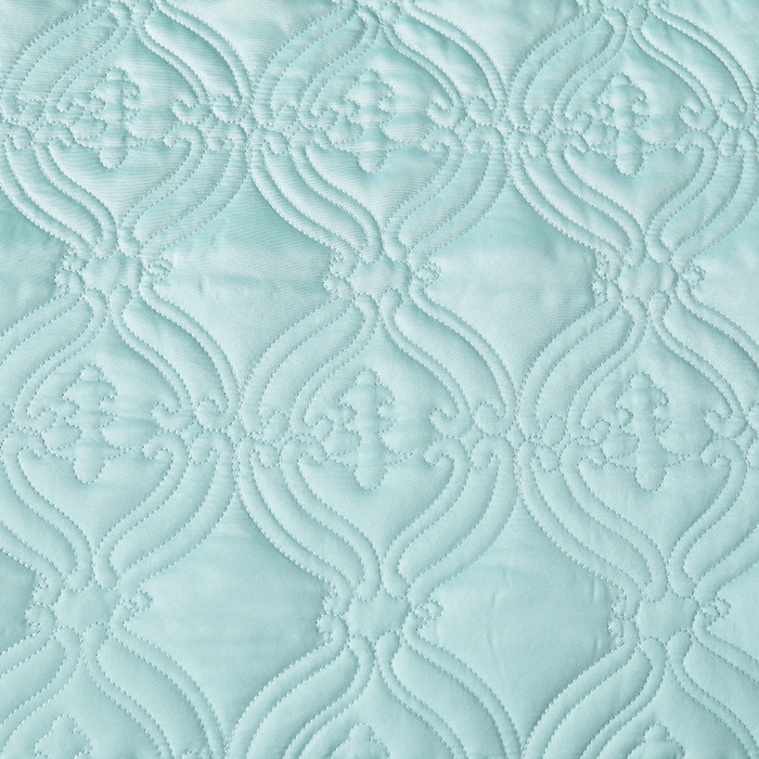 91家纺网 家纺一手货源 找家纺 罗艺轩 2024新款贡缎夹棉中国风新中式系列床裙三件套 中国风-薄荷色