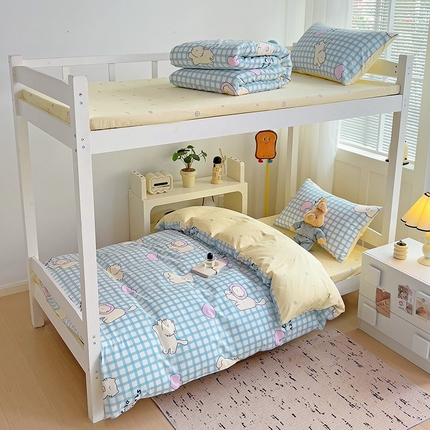 麦伦家居 2024新款40支13372全棉斜纹学生上下铺床品系列 喵星人