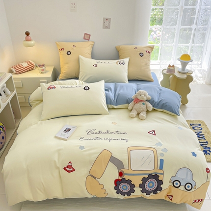 91家纺网 家纺一手货源 找家纺 （总）涵宸 2024新款全棉贴布绣小清新卡通系列四件套