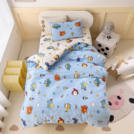 91家纺网 家纺一手货源 找家纺 （总）吉咪兔2024年新品A类60支幼儿园被子三件套宝宝被套纯棉儿童六件套