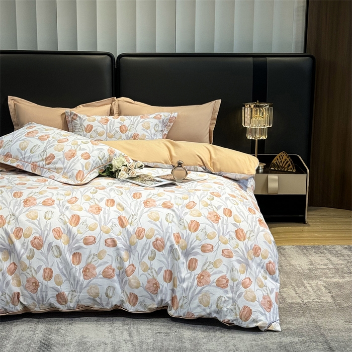 91家纺网 家纺一手货源 找家纺 嘉汀兰 2024新款韩式全棉磨毛印花系列四件套 盛世颜