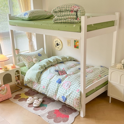 麦伦家居 2024新款40支13372全棉斜纹学生上下铺床品系列 兔宝宝