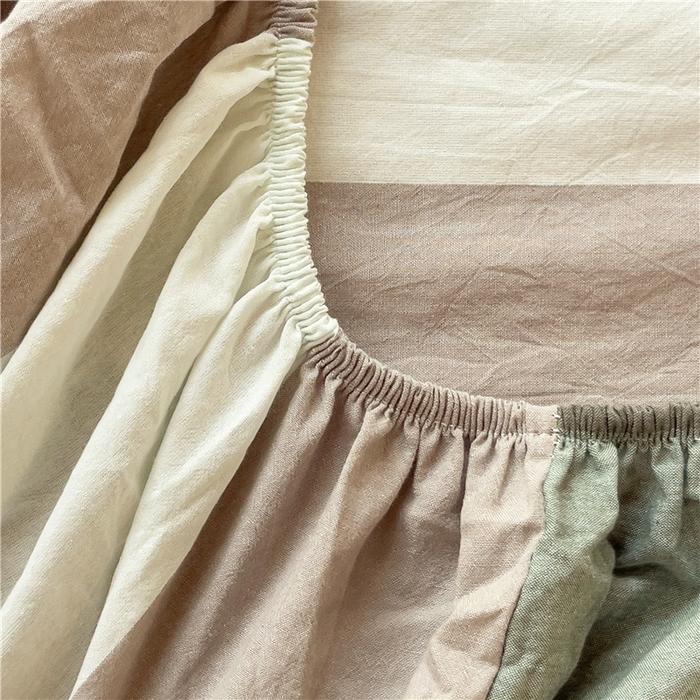 91家纺网 家纺一手货源 找家纺 喜居 2024新款全棉色织学生床笠全棉床笠学生宿舍床笠单床笠 绿大格