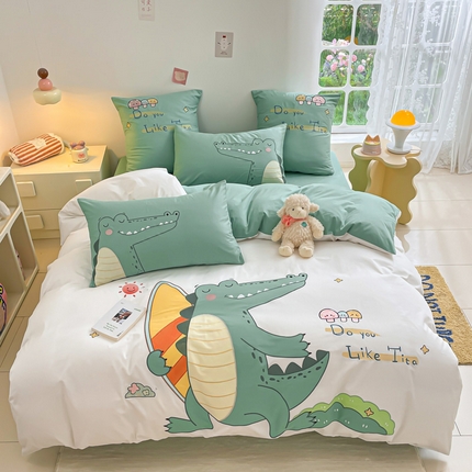 91家纺网 家纺一手货源 找家纺 （总）涵宸 2024新款全棉贴布绣小清新卡通系列四件套