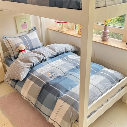 91家纺网 家纺一手货源 找家纺 菲梵家纺 2024新款全棉喷气小清新宿舍上下铺学生三件套 亿时代