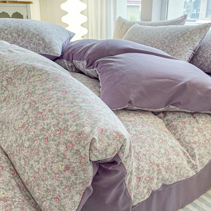 91家纺网 家纺一手货源 找家纺 （总）仟网汇 2024秋季新款提花针织棉圆角吊边床单四件套三件套