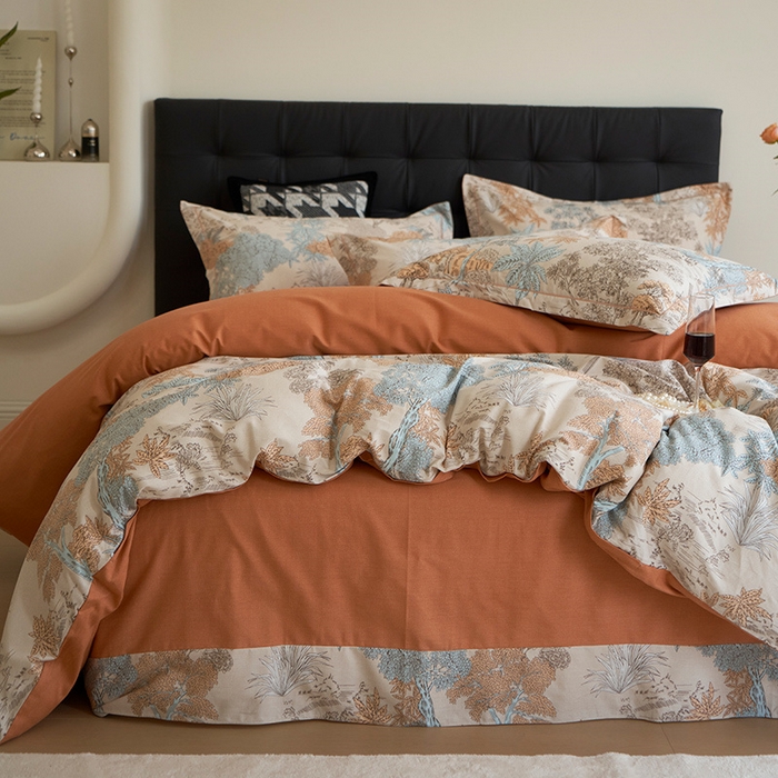 91家纺网 家纺一手货源 找家纺 嘉汀兰 2024新款韩式全棉磨毛印花系列四件套 玛德里