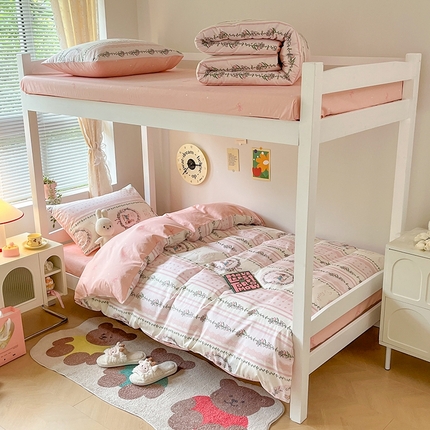 麦伦家居 2024新款40支13372全棉斜纹学生上下铺床品系列 一见倾心