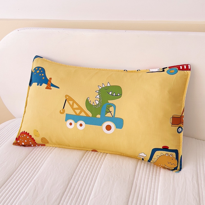 91家纺网 家纺一手货源 找家纺 吉咪兔2024年新品A类60支幼儿园被子三件套宝宝被套纯棉儿童六件套恐龙时代-黄