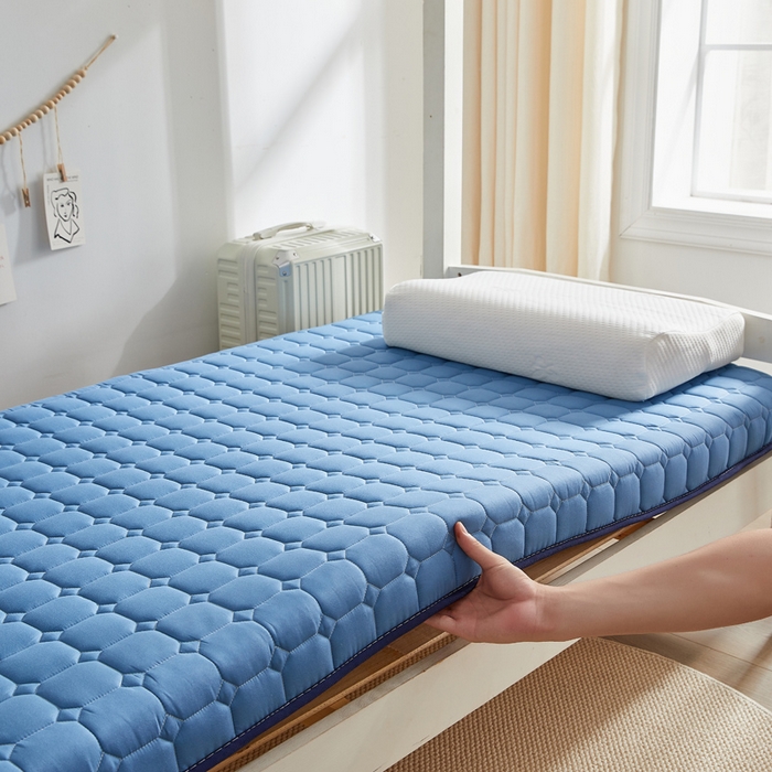 91家纺网 家纺一手货源 找家纺 鹿辉家居（原吉欧力） 2024新款柔肤棉新疆棉花床垫 蓝色