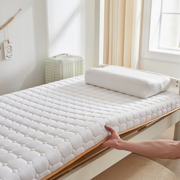 91家纺网 家纺一手货源 找家纺 鹿辉家居（原吉欧力） 2024新款柔肤棉新疆棉花床垫 白色