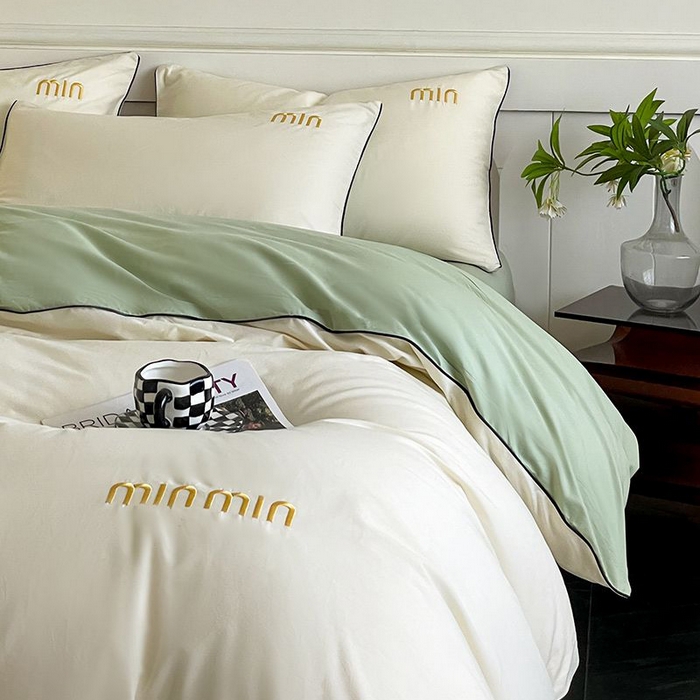 91家纺网 家纺一手货源 找家纺 （总）澳梵家居 2024新款全棉嵌绳四件套--minmin系列