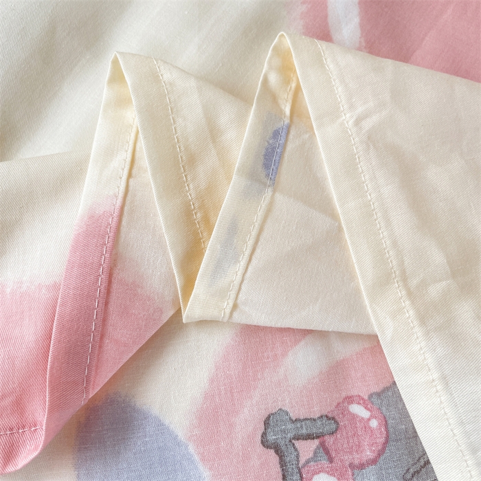 91家纺网 家纺一手货源 找家纺 名兮家居 2024新款学生床上下铺全棉床单  蜜桃女孩