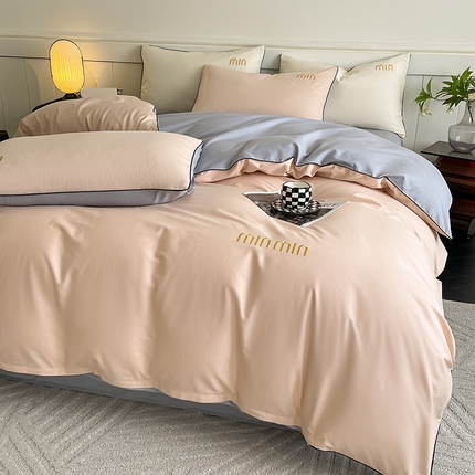 澳梵家居 2024新款全棉嵌绳四件套--minmin系列 minmin白桃粉灰