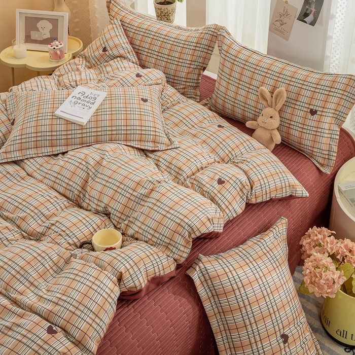 91家纺网 家纺一手货源 找家纺 富之航家纺 2024新款小清新床盖四件套公主风提花针织棉床盖四件套 格调