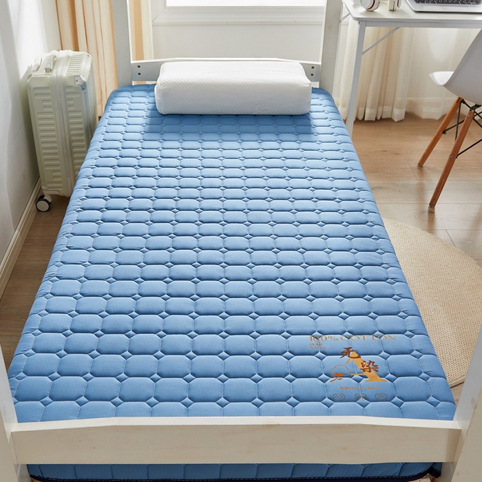 91家纺网 家纺一手货源 找家纺 鹿辉家居（原吉欧力） 2024新款柔肤棉新疆棉花床垫 蓝色