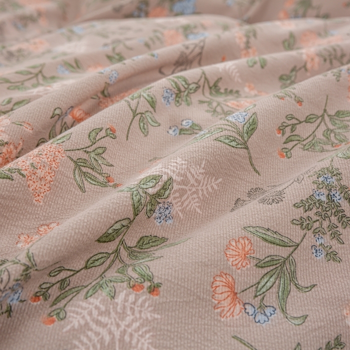 91家纺网 家纺一手货源 找家纺 富之航家纺 2024新款小清新床盖四件套公主风提花针织棉床盖四件套 玉隐