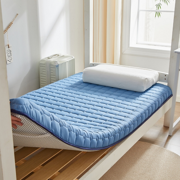 91家纺网 家纺一手货源 找家纺 鹿辉家居（原吉欧力） 2024新款柔肤棉新疆棉花床垫 蓝色